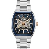 Bulova Maquina Automatic Blue Dial Stainless Steel Bracelet Watch 40mm - 98A319