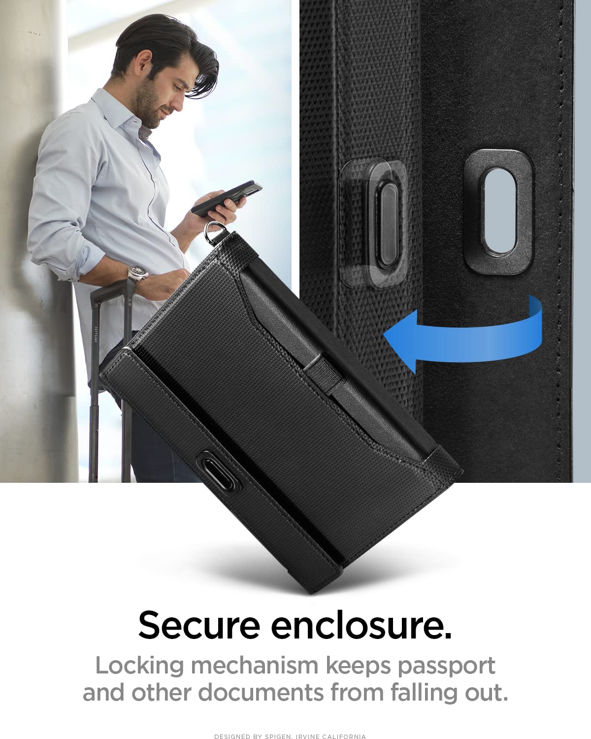 Spigen Life Passport Card Cover Holder Wallet Travel Documents Organizer Protector Accessories with RFID Blocking Technology SIM Card Pin Included