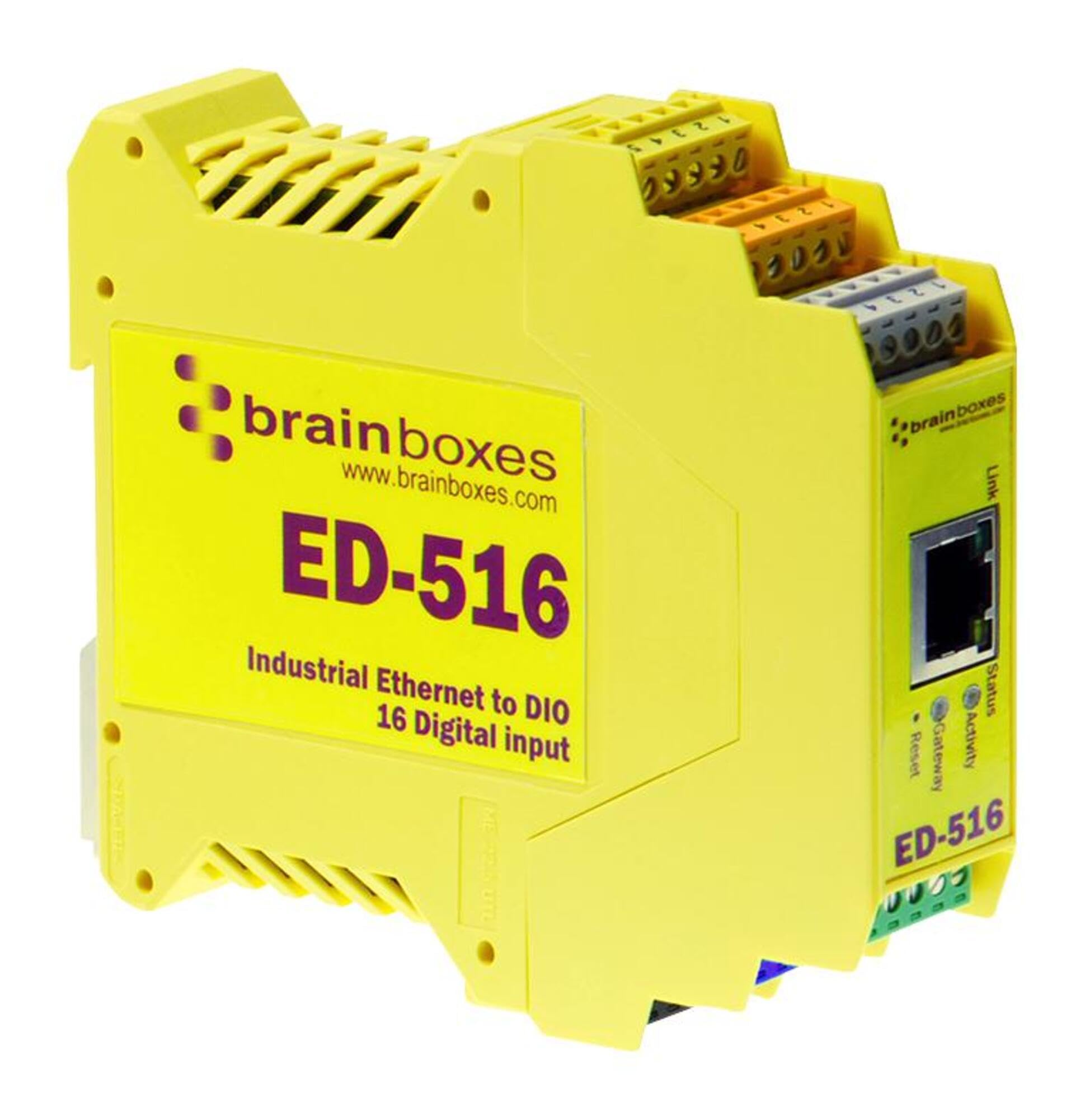 Ethernet to 16 Digital Inputs + RS485 Gateway