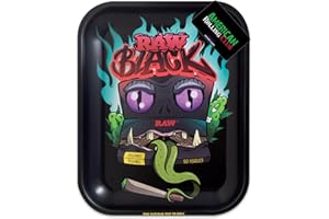 RAW Matte Black Monster Tray Large Size - 14"x11"x1" - Includes Matte Black Fozzie Scoop Card (Large)