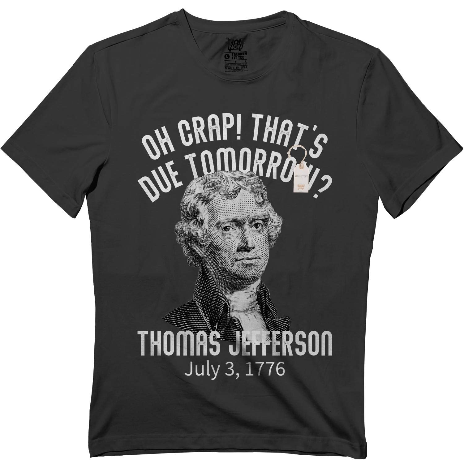 Thomas Oh Crap That's Due Tomorrow History Tea July 4th T Shirt