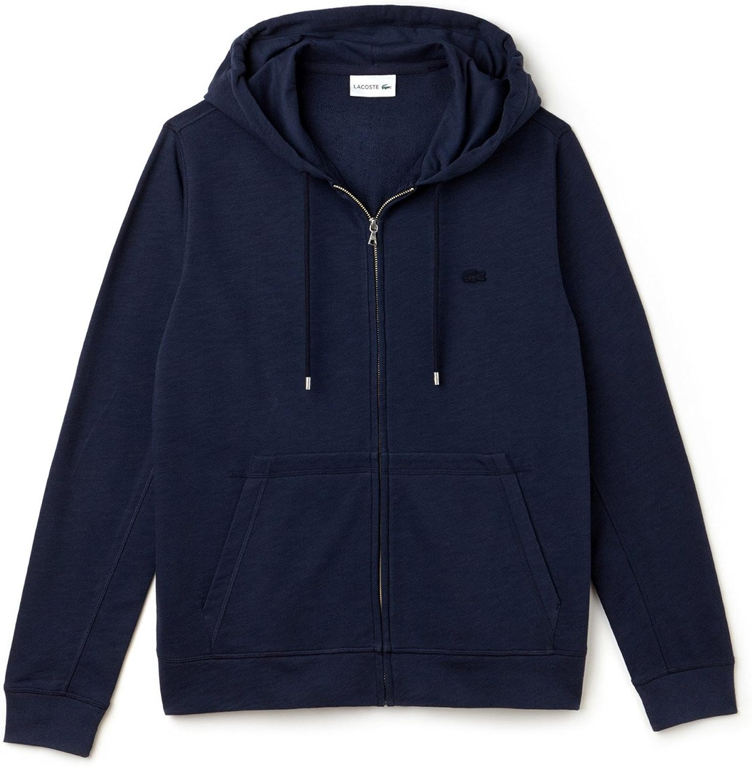 Lacoste Mens 2018 Motion Cotton Fleece Zip Hoodie Navy Blue Size 6