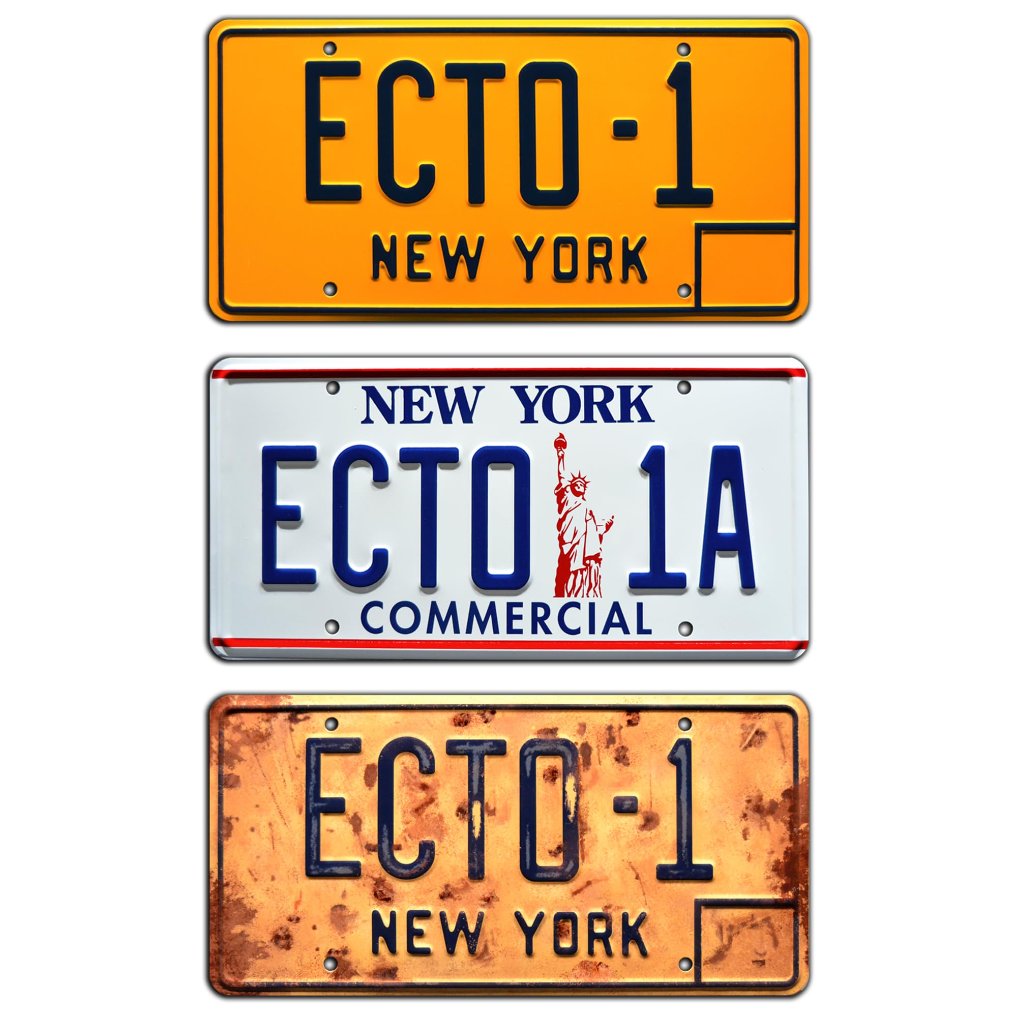 Ghostbusters Afterlife | ECTO | Metal Stamped License Plate 3 Pack