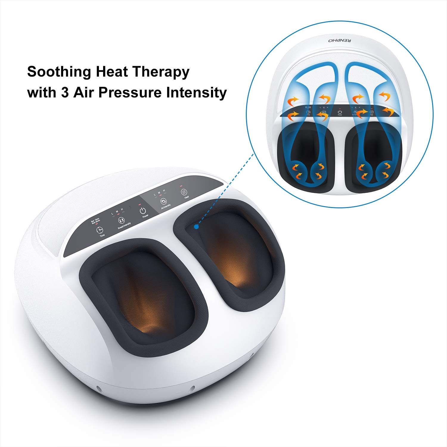 RENPHO Foot Massager Machine with Heat, Shiatsu Deep Kneading, Compression, Relieve Foot Discomforts from Plantar Fasciitis, Fits feet up to Men Size 12: Health & Personal Care