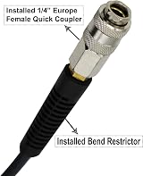 YOTOO Hybrid Air Hose 10m 6.5mm ID 300 PSI 1/4" Coupler All Weather Gray view 3