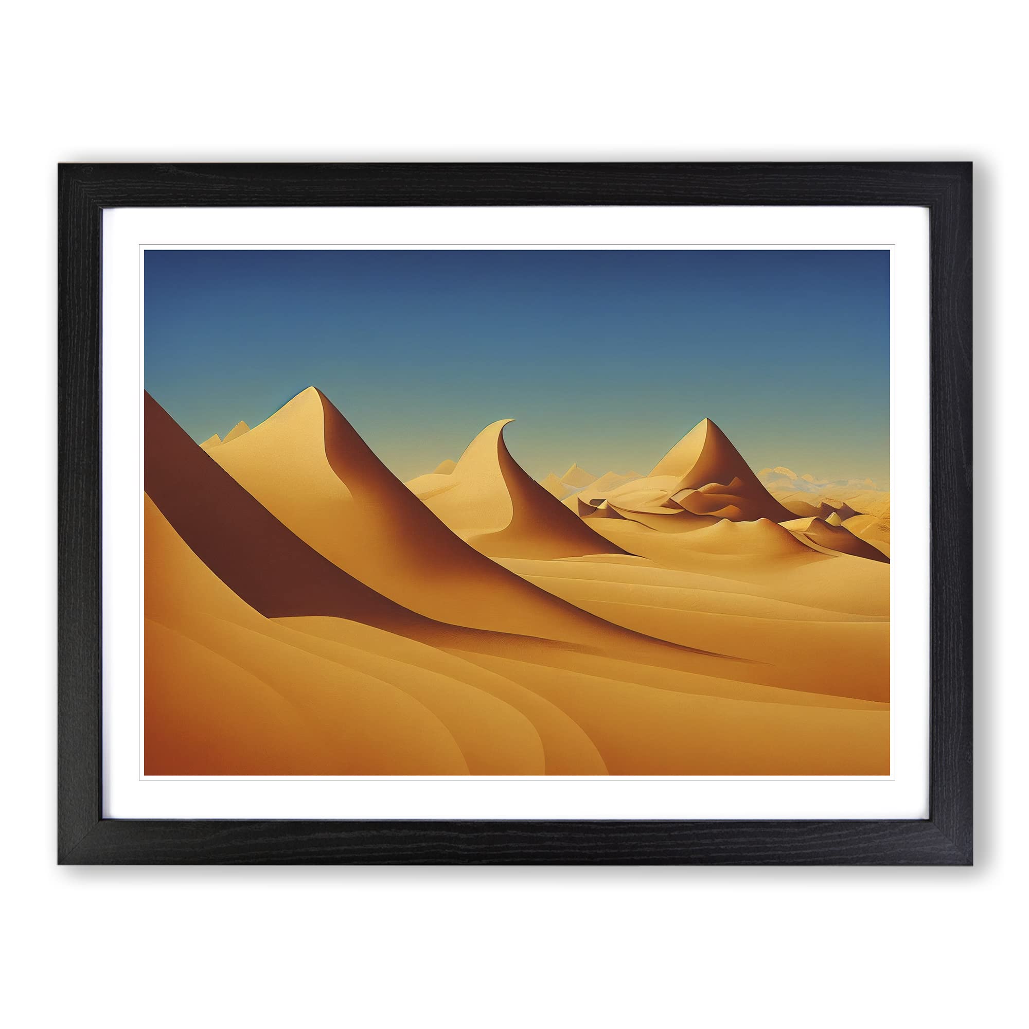 Desert Sand Dunes Vol.2 Framed Print | A4 Black Framed Wall Art | Ready to Hang | Modern Landscape Picture | Living Room Bedroom Lounge Office