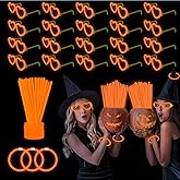 YOFOBU 100PCS Orange Glow Sticks Party Favors with 20PCS Glow Glasses(For 60 Glow Bracelets&20 Heart Glasses),Glow In The Dark Party Supplies Neon Party Decor for Halloween Christmas Easter Birthday