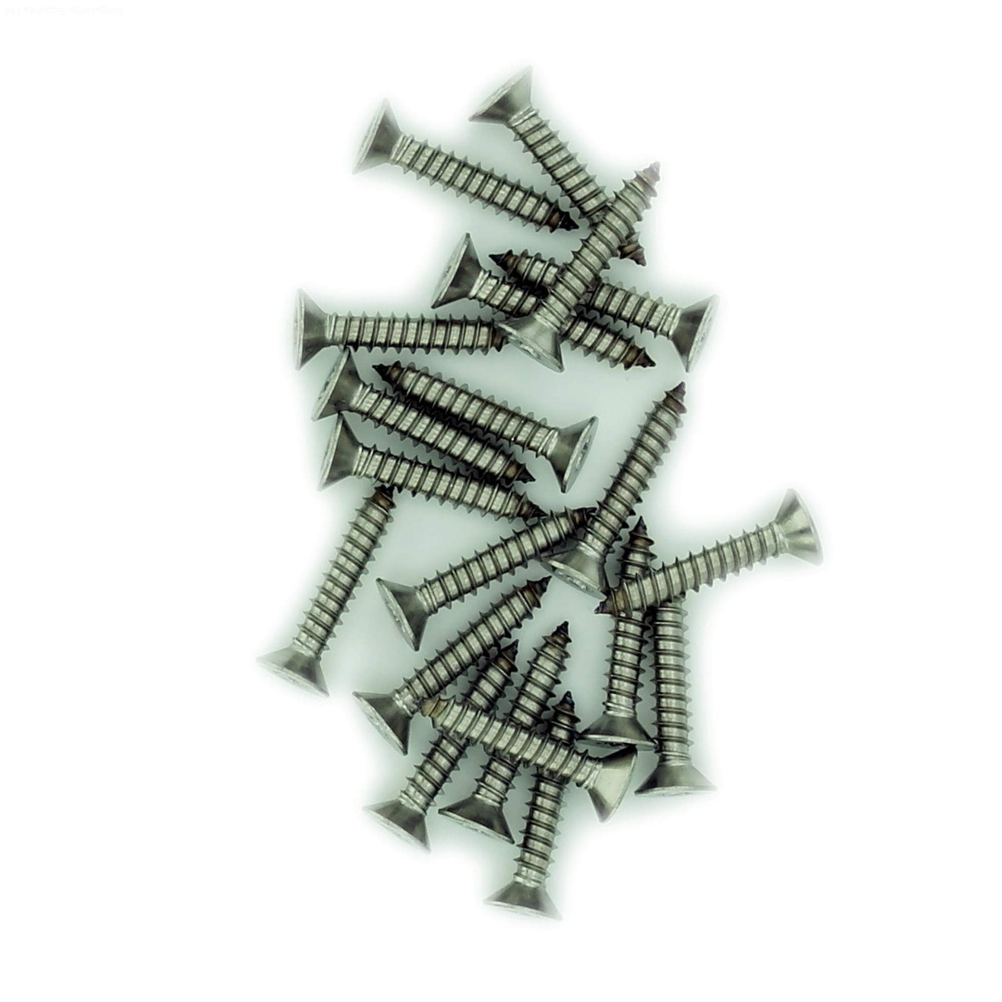 No.6 x 1.975 (3.5mm x 50mm) TX Countersunk Self-Tapping Screw - Stainless Steel (A2) (Pack of 20)
