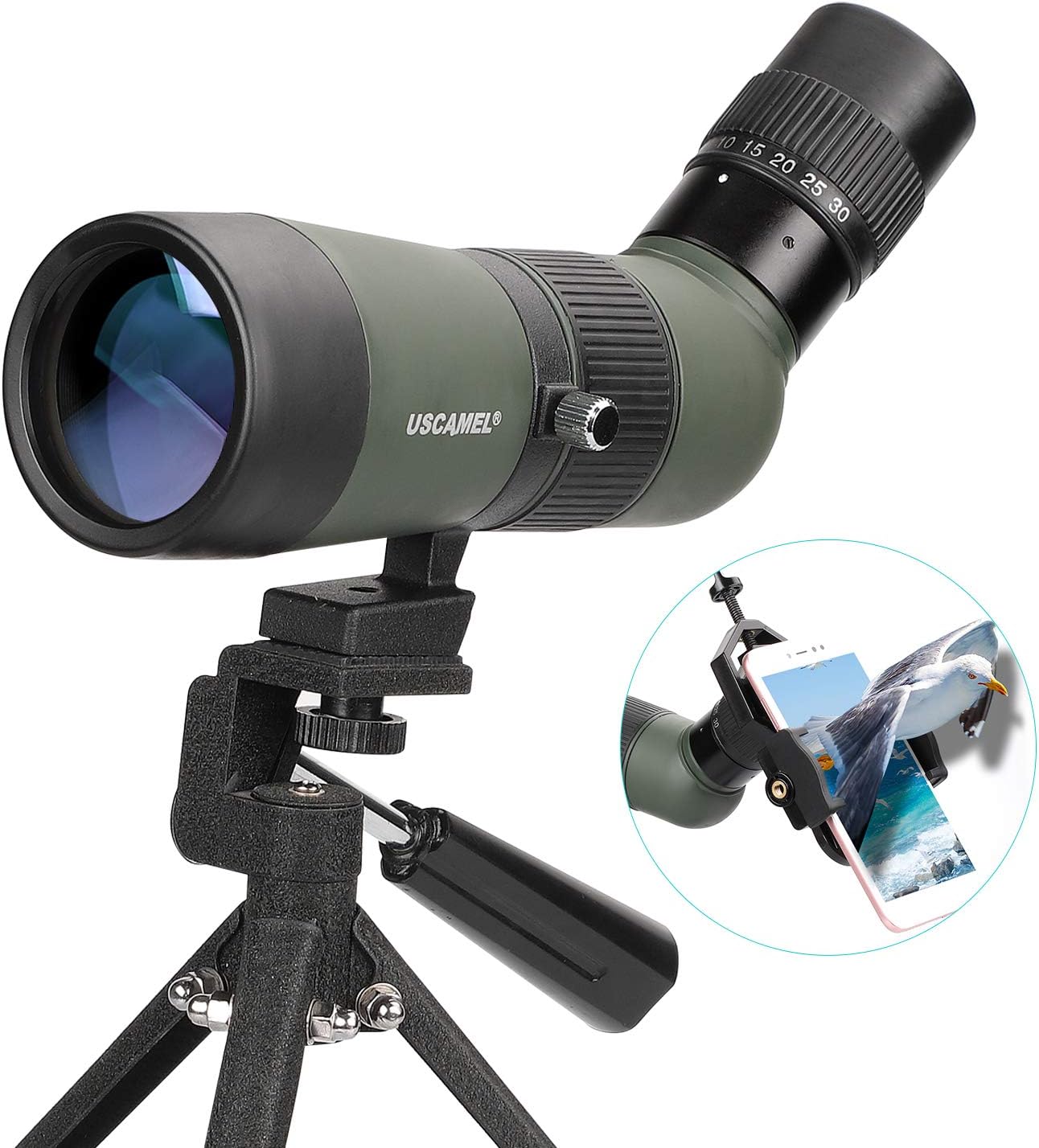 Spotting Scope with Tripod, FMC Optical Lens Angled Scopes for Target