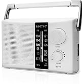 LEOTEC AM FM Radio Transistor Radio Battery or AC Powered with Excellent Reception,Good Sounds Large Speakers,Big and Precise