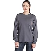 Timberland PRO Women's FR Cotton Core Flame Resistant Long-Sleeve Pocket T-Shirt, Charcoal, Small