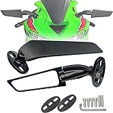 KAIQIVEM Motorcycle Mirrors Stealth Wind Wing Side Rearview Mirrors Compatible With Kawasaki Ninja 650 2025 Ninja 500 Ninja 400 300 2026 ZX6R ZX10R ZX4RR ZX4R GSXR 1000 600 750