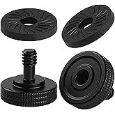 Frgyee Thumb Screw Camera Quick Release Adapter With Rubber Pads, 1/4" Female to Male Tripod Screw Thumbscrew Washers L Brack