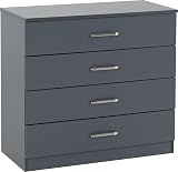 Seconique Dakota 4 Drawer Chest in Dark Grey view 1