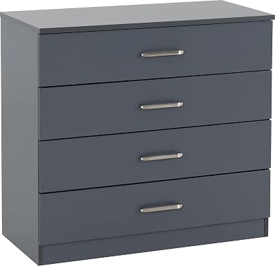 Seconique Dakota 4 Drawer Chest in Dark Grey