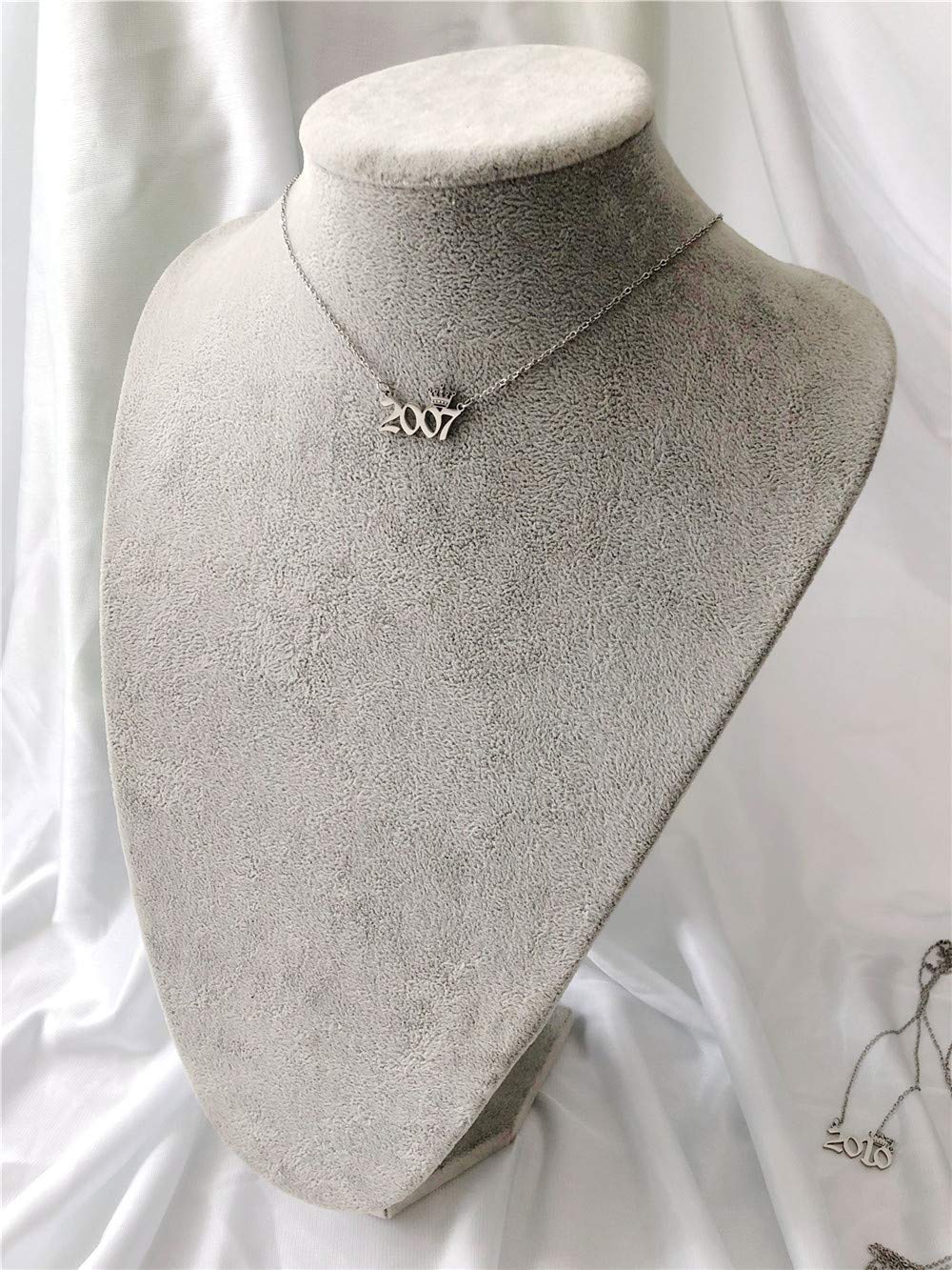 MICOMAKA Birth Year Number with Crown Necklace,Old