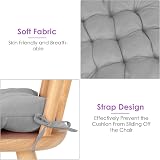 Holdfiturn Grey Seat Pads 40x40cm Cushions with Ties for Dining Chairs view 5