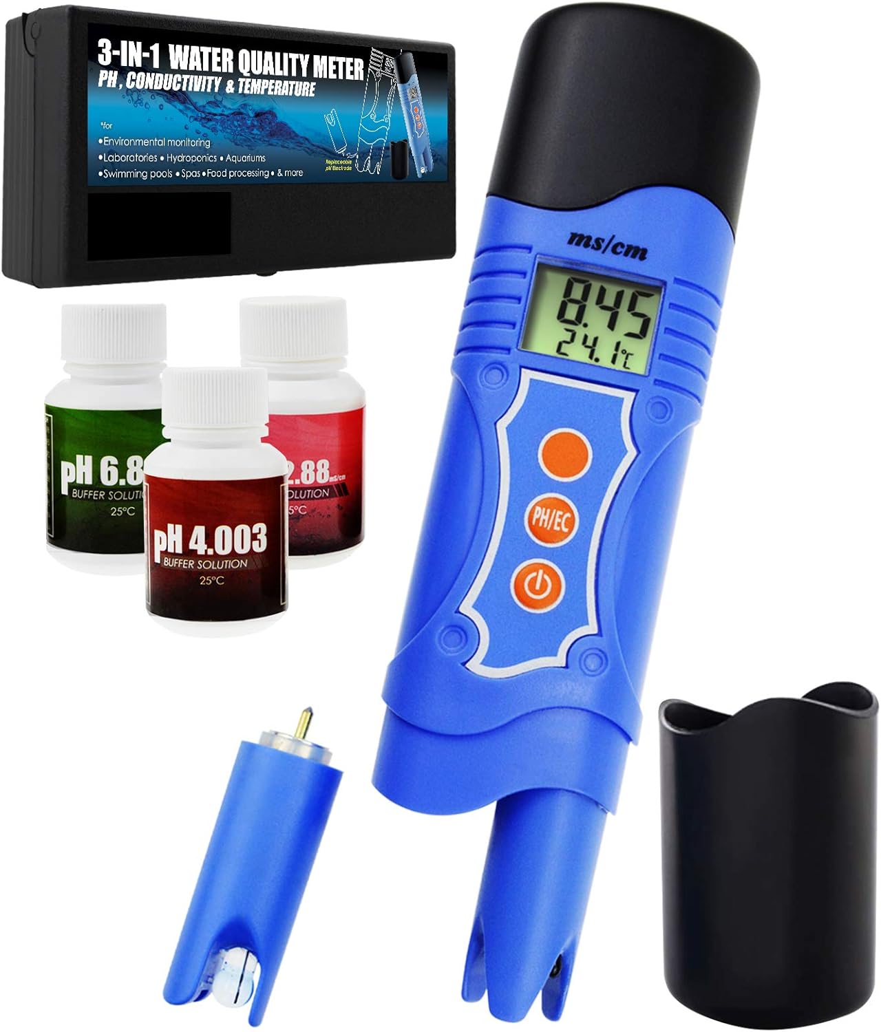 Digital pH and Conductivity EC Meter Water Quality Tester with