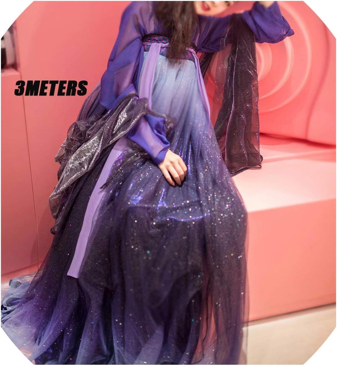 Female Hanfu Chinese Dress Traditional Chinese Clothing Purple Star Hanfu Dress
