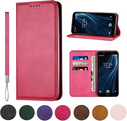 Amazon Aquos Sense2 Sh 01l ケース 手帳型 高質puレザー Sense2 Sh 01l カバー Sh 01l Sh M08 Shv43 ケース 耐衝撃 内蔵マグネット開閉式 ベルトなし スマホケース おしゃれ カードポケット スタンド機能 便利 スプラット同梱 携帯ケース ローズレッド 家電