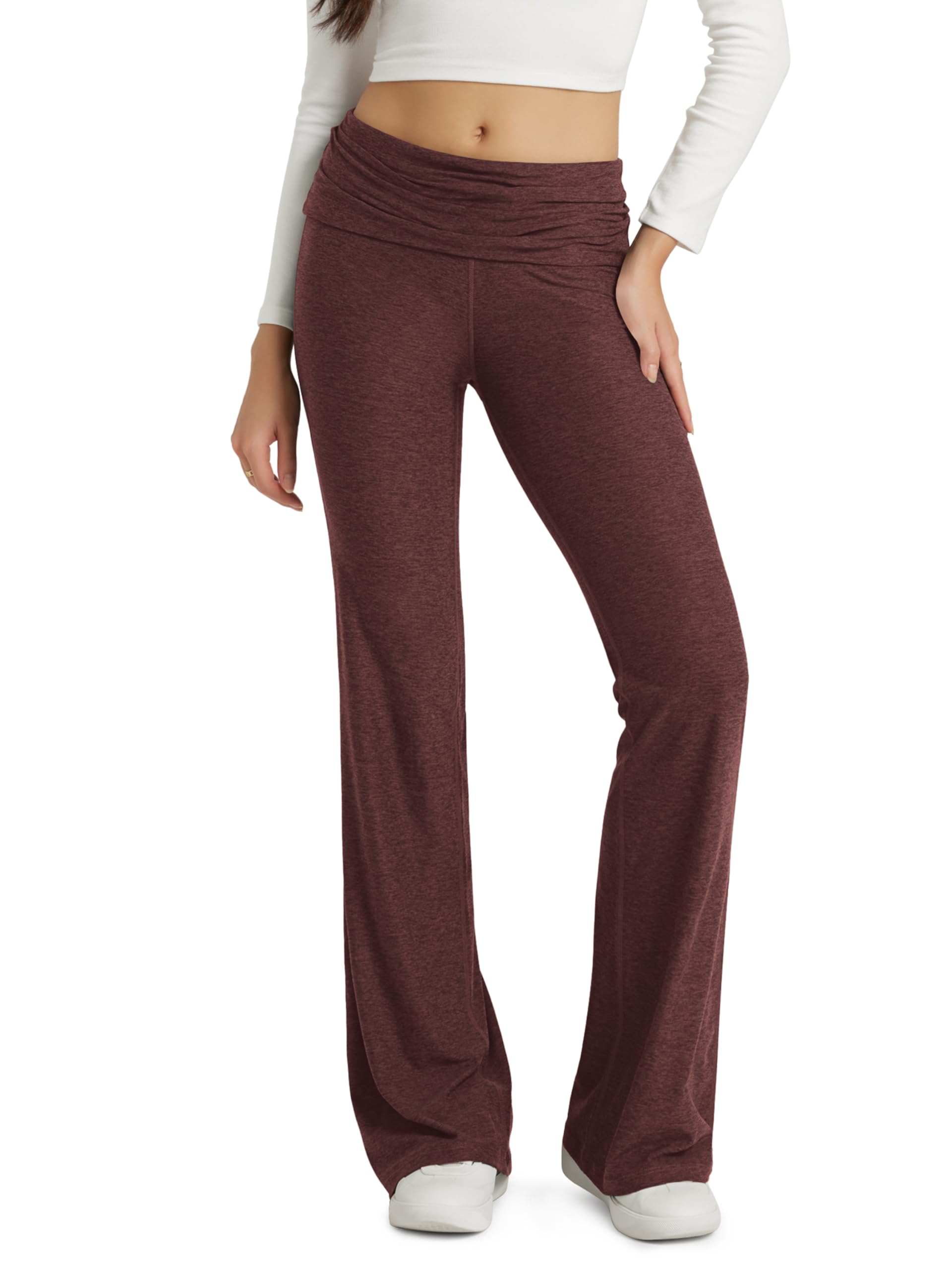 Photo 1 of *USED*
ODODOS Women’s Foldover Pants - Ultra Soft Stratum Tech Performance Mid Rise Casual Lounge Yoga Pants - 30" Inseam, Java Heather, Medium