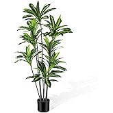 CyanGrove Dracaena Artificial Plant Indoor 6FT - Large Tropical Fake Tree with Lifelike Leaves - Tall Faux Floor Plant in Pot - Artificial Dracaena Tree Indoor for Home Office Living Room Decor