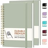 Forvencer 2 Pack Blank Spiral Notebook, 8"x 5.6"Hardcover Sketch Book, 100GSM Thick Paper, Art Sketchbook for Women & Adult, 