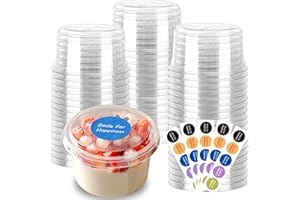 50 Pack 140ml Plastic Dessert Cups Clear Acai Bowls with Lids Disposable Fruit Parfait Cups Containers with Spoon for Cupcake