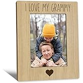 Beliran Grammy Gifts Picture Frame 5x7, Grammie Photo Frame, Mothers Day Christmas Birthday Gifts for Grammie Grandma, I Love My Grammy Brown Wooden Picture Photo Frames for Desk Home Room Decor