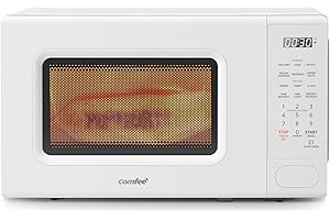 COMFEE CMO-C20M1WH Retro Microwave with 11 power levels, Fast Multi-stage Cooking, Turntable Reset F...