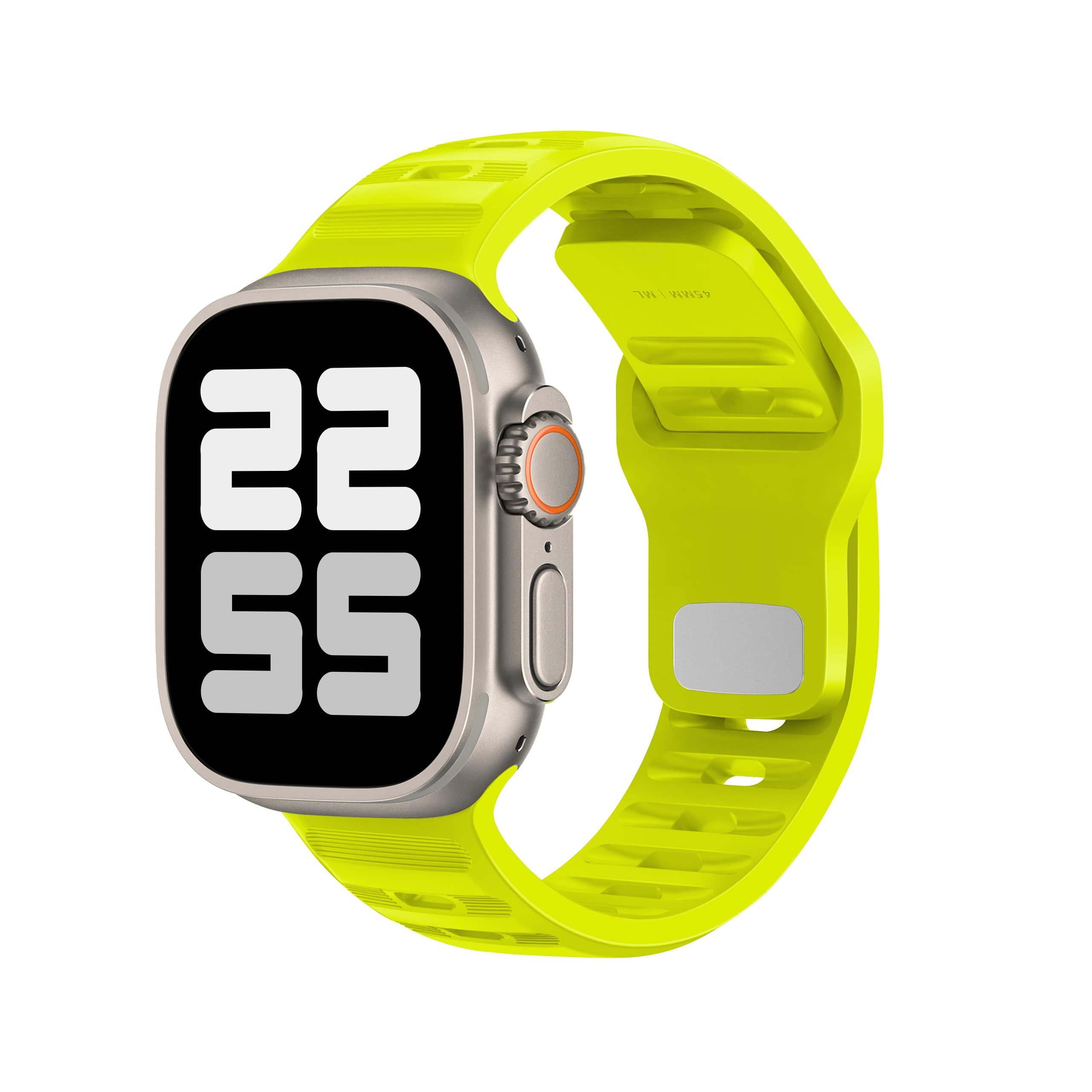Photo 1 of ELETTRONEO UC1 Sport Band for Apple Watch Bands Ultra 2 49mm, Series 10 46mm, 9 8 7 45mm 41mm, SE 6 5 4 44mm 40mm, 3 2 1 42mm 38mm Men Women iWatch, Strap Silicone, Fluoroscent Yellow