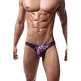 Maiclaice Men's Spandex Low Rise Printed Bikini Eyelet Briefs Underwear