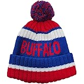 aoenbork City Beanie Knit Hat with Pom Winter Cuffed Cap Sport Fans Gift