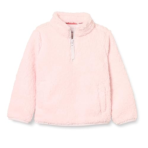 Amazon Essentials Toddler Girls' Sherpa Fleece Quarter-Zip Jacket, Light Pink, 3T