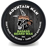 Badass Beard Care Beard Wax For Men - The Mountain Man, 2 oz - Softens Beard Hair, Leaves Your Beard Looking and Feeling More Dense