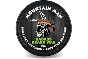Badass Beard Care Beard Wax for Men - The Mountain Man Scent, 2 oz - Softens Beard Hair, Leaves Your Beard Looking and Feeling More Dense