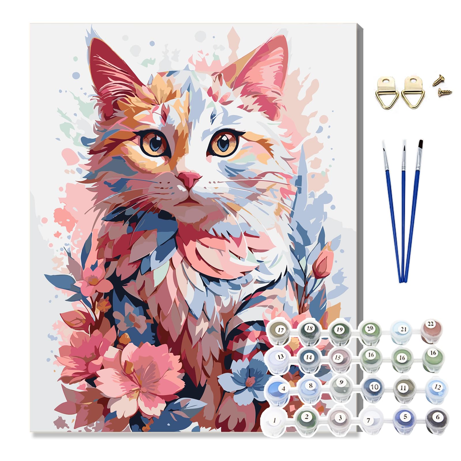 Pretty Jolly DIY Pink Flower and Cat Paint by