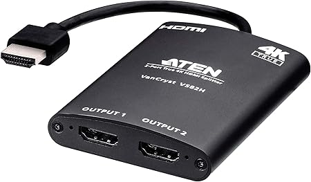 Amazon Com Aten True 4k Hdmi Splitter 2 Port Vsh Hdmi 2 0 3d Deep Color 4k Hdcp 2 2 Compliant Up To 4096 X 2160 60 Hz 4 4 4 Hdr Supported Up To 18