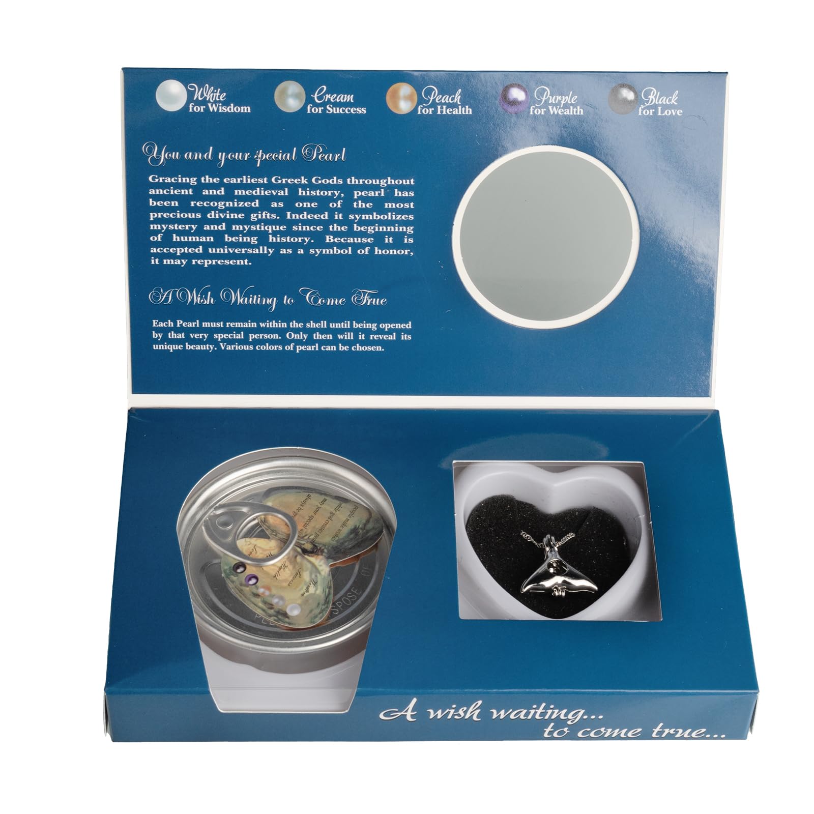 Photo 1 of Milky Way Wish Pearl Necklace Kit, DIY Necklace Making Kit,Ocean Series Necklace Cage Locket Cultured Pearl in Oyster Set, 16.9", Surprise Gift For Wife, Girlfriend,Mother (C)