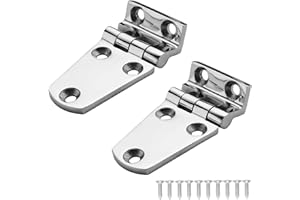 DIALESHU Heavy Duty Marine Boat Hatch Hinges, 316 Stainless Steel, Offset Short Side, 2.75 x 1.5 Inches, Sturdy Deck Cabinet 