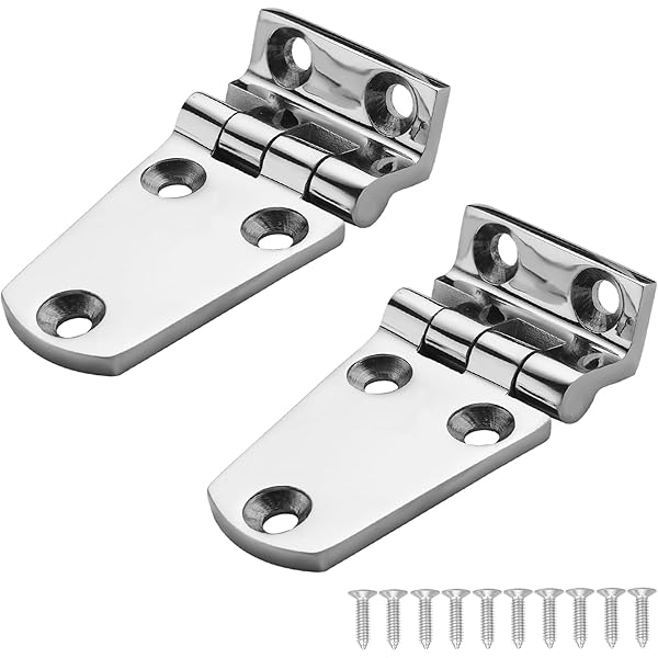 DIALESHU Marine Boat Hatch Hinges - 316 Stainless Steel 3x1.5 Inch Oval Hinges With Screws (2-Pack)