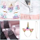 URAQT Unicorn Costume Pink Dress with Necklace Headband 140cm view 5