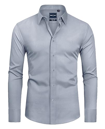 Alimens Gentle Mens Dress Shirts Slim Fit Dress Shirts for Men