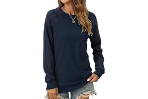 Bluetime Womens Crewneck Sweatshirts Loose Fit Cable Knit Long Sleeve Tunic Top Casual Pullover Sweater Fall Tops Shirts
