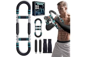 Stcohyz Twister Arm Trainer, Adjustable Chest Workout Equipment with Forearm Wrist Sleeves, 9 Resistance Levels(66-110lb) Chest Exerciser for Men , Portable Exercise Equipment for Home & Gym