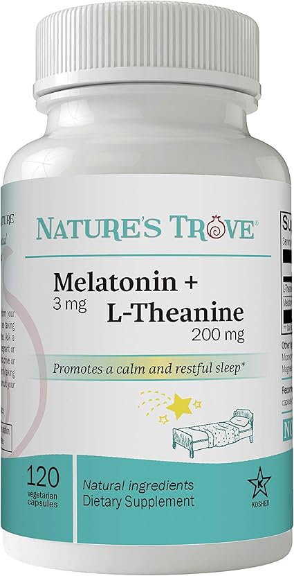 Amazon Com Melatonin 3mg L Theanine 200mg Sleep Aid