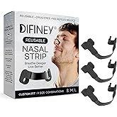 Difiney Reusable Nasal Strips for Breathing: Snoring Support, Max Strength Internal Nasal Opener, No Sticky Pads, Nose Strips Alternative, Bend-to-Fit Steel Bridge Nasal Dilators for Sleep