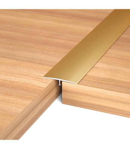 Elitix Brass Transition Strip For Wood To Tile, T-moding Flooring Edge Trim With Track Base, Vinyl Floor Threshold Edging Trimming Cover For Joining Gaps (Size : 12mm -15mm (1/2"-5/8 - View #4