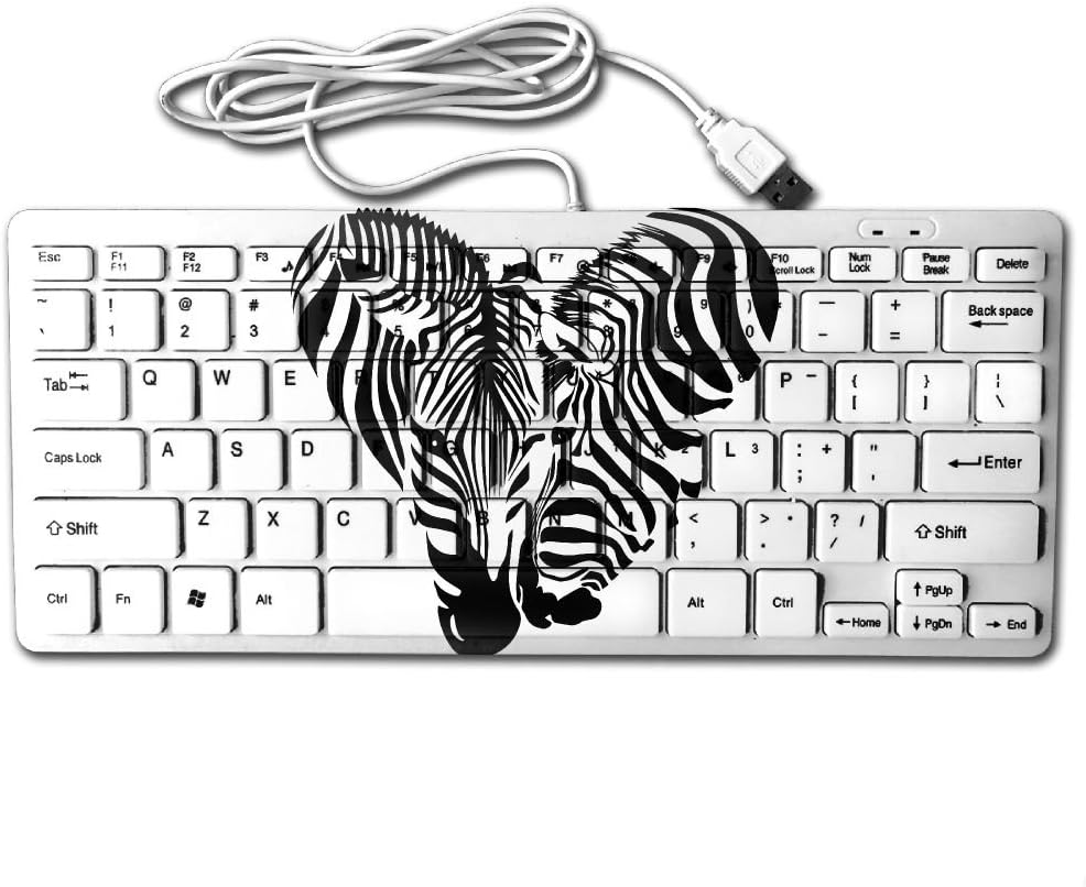 Couple Zebra Head In Heart Shape USB Wired 78 Keyboard Mini Ultra Slim Noiseless Keyboard For Pc Computer Laptop