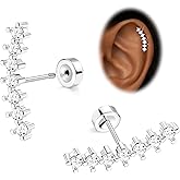 JeryWe Cartilage Earrings for Women Hypoallergenic Flat Back Earrings Surgical Steel for Sensitive Ears Flatback Stud Earring Helix Conch Tragus Daith Piercing Jewelry 16G